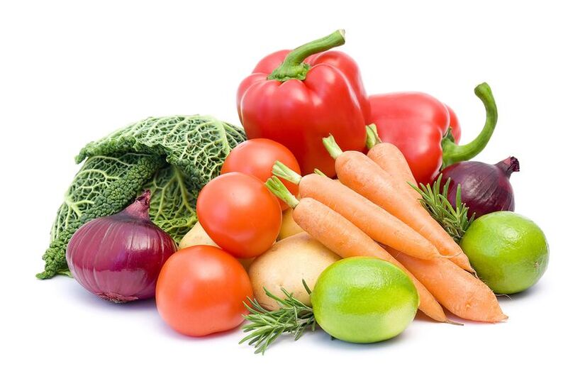 Vários vegetais - a dieta do segundo dia da dieta 6 pétalas